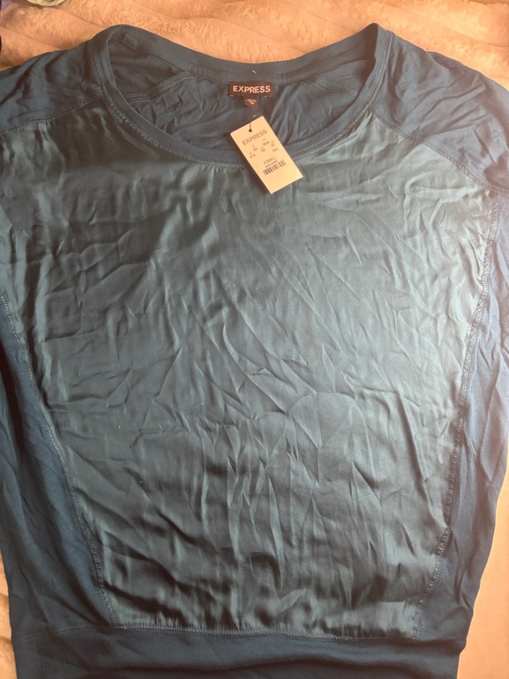 Express Women's Teal Short Sleeve Lightweight Top